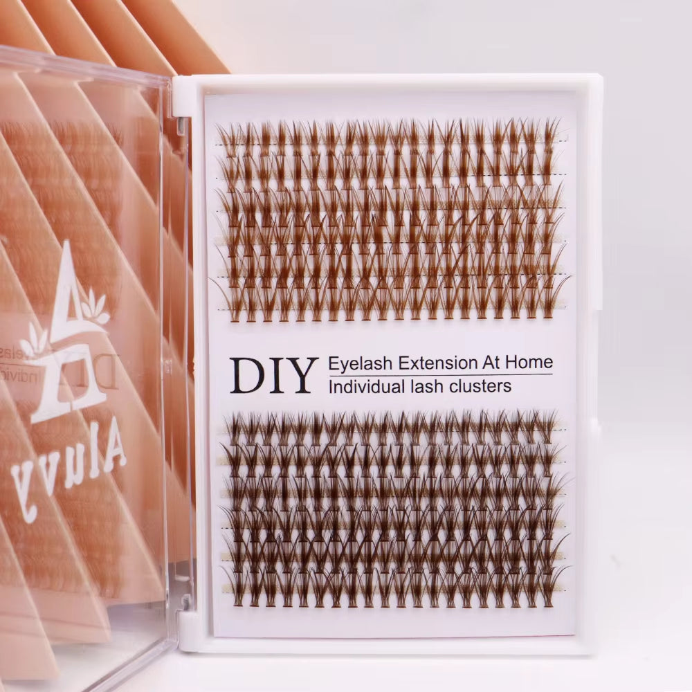 30D Mixed Tray Individual Lashes 3D Russia Volume Eye Lashes Soft Natural Brown Lashes Mink Lash Cluster False Eyelash Extension